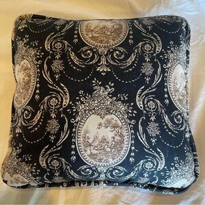 Black and tan French country accent pillow 10x10
